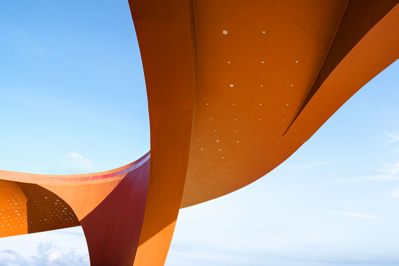 Orange Sculptural Structure