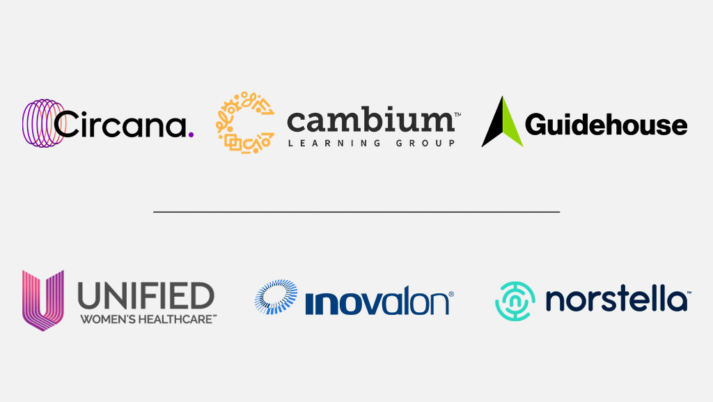 Circana, Cambium, Guidehouse,Unified Womens Healthcare, Inovalon, Norstella, logos