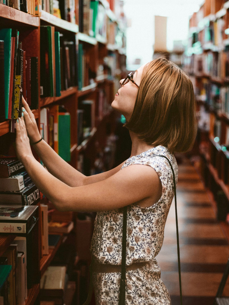 Student in Library