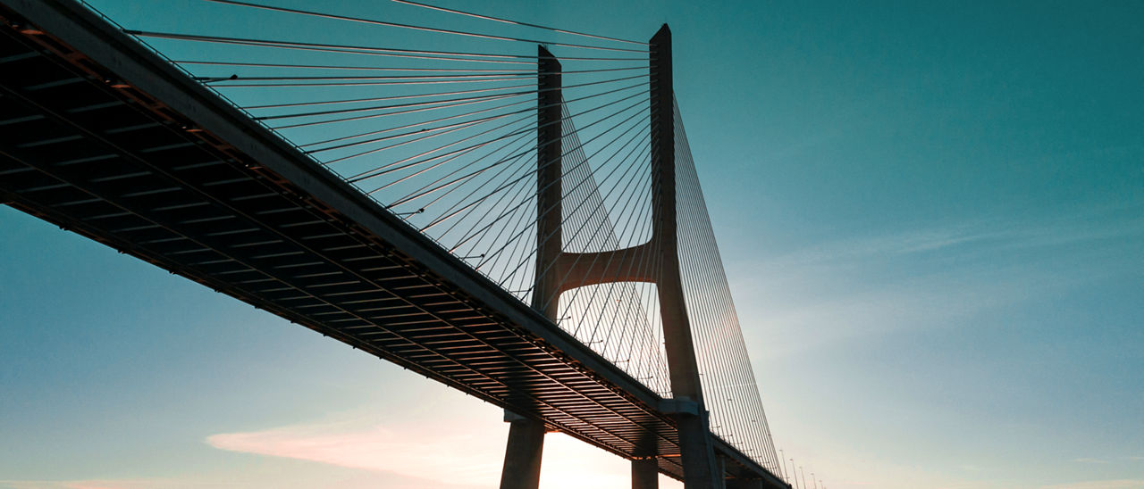 Suspension Bridge View from Below